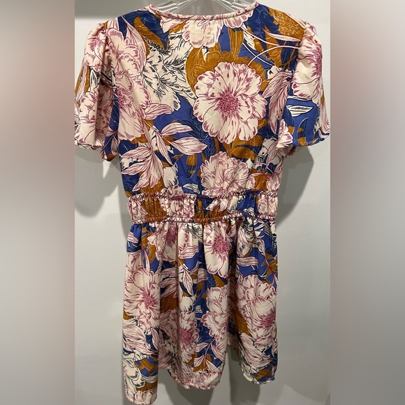 Band of the Free Multicolored Puff Sleeve Lace Up Chest Dress Size M - Picture 5 of 10